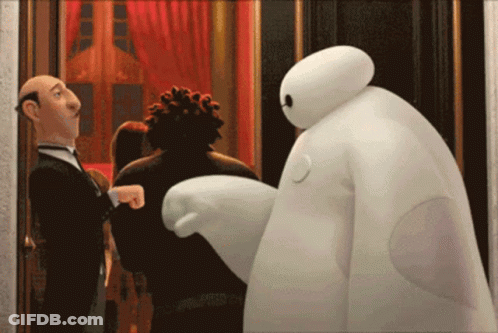 Cartoon Character In Tuxedo Next To White Bear GIF