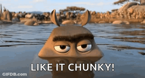 Cartoon Character In Water Saying Like It Chunky GIF