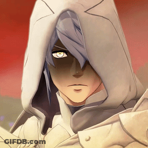 Cartoon Character In White Hood And Armor GIF