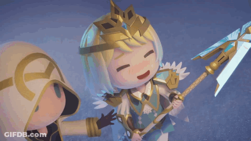 Cartoon Character In White Hood Holding Wand GIF