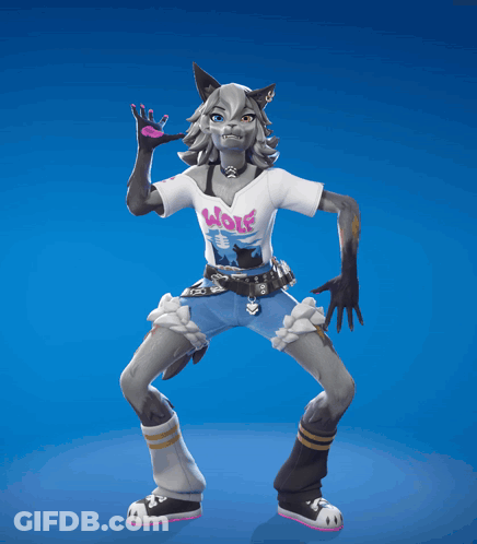 Cartoon Character In Wolf Shirt GIF