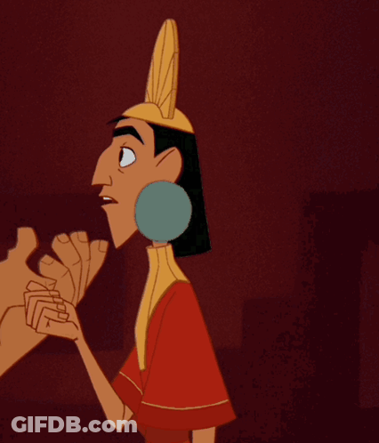 Cartoon Character In Yellow Hat And Earrings Pondering GIF