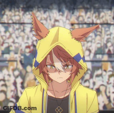 Cartoon Character In Yellow Hoodie With Fox Ear GIF