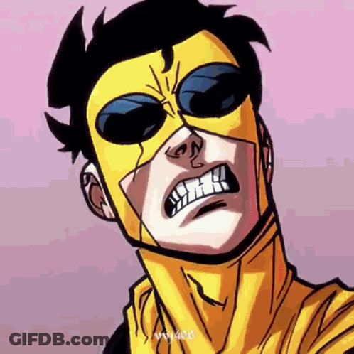 Cartoon Character In Yellow Mask And Sunglasses GIF