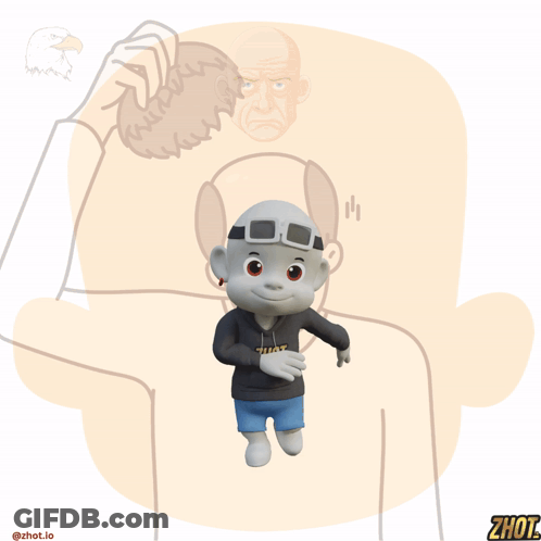 Cartoon Character In Zhot Hoodie GIF