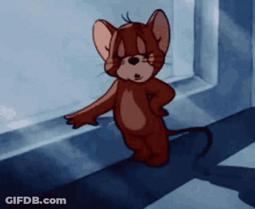 Cartoon Character Jerry Standing On Window Sill GIF