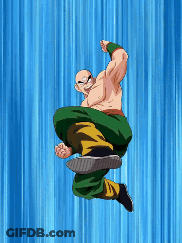 Cartoon Character Jumping In Air With Blue Background GIF