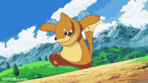 Cartoon Character Jumping Over Dirt Road GIF