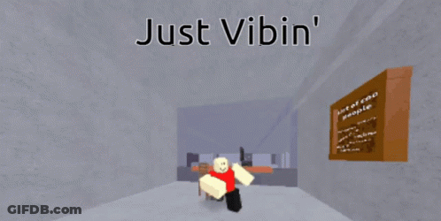 Cartoon Character Just Vibin In A Room GIF