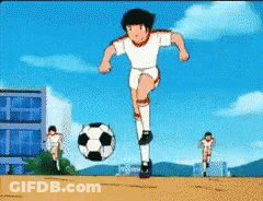 Cartoon Character Kicking Soccer Ball GIF