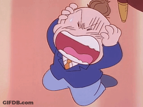 Cartoon Character Kneeling And Crying GIF
