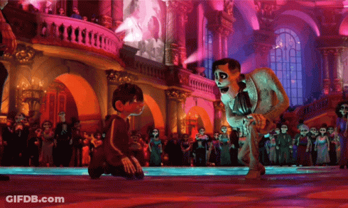 Cartoon Character Kneeling Before Dead Crowd GIF