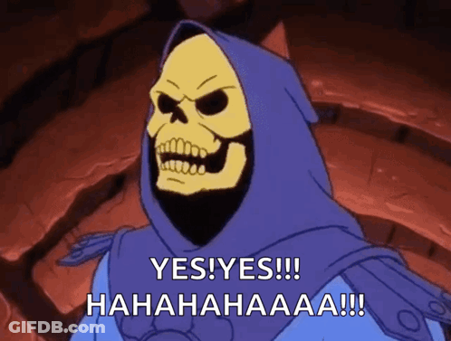 Cartoon Character Laughing In Front Of Fire GIF