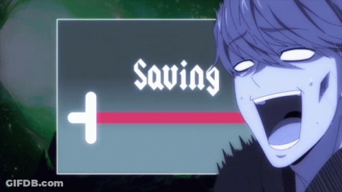 Cartoon Character Laughing In Front Of Sign Saving GIF