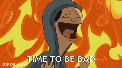Cartoon Character Laughing Time To Be Bad GIF