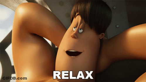 Cartoon Character Laying Down With Relax GIF