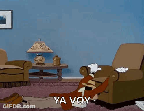 Cartoon Character Laying In Chair Head In Hands Ya Voy GIF