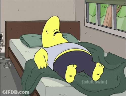 Cartoon Character Laying On Bed Adult Swim GIF