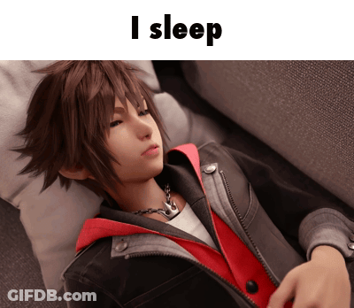 Cartoon Character Laying On Couch Saying I Sleep GIF