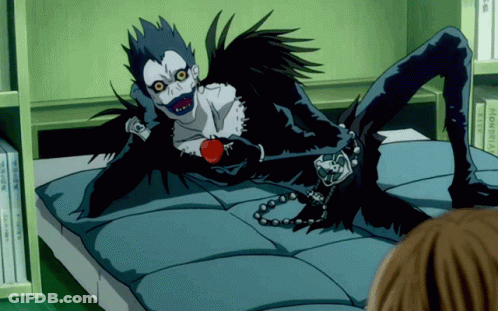 Cartoon Character Laying On Couch With Bookshelf Saying Montreal GIF