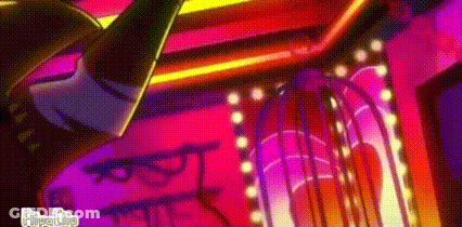 Cartoon Character Laying On Floor With Purple Background GIF