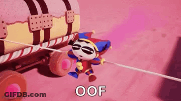 Cartoon Character Laying On Pink Surface With Pink Suitcase GIF