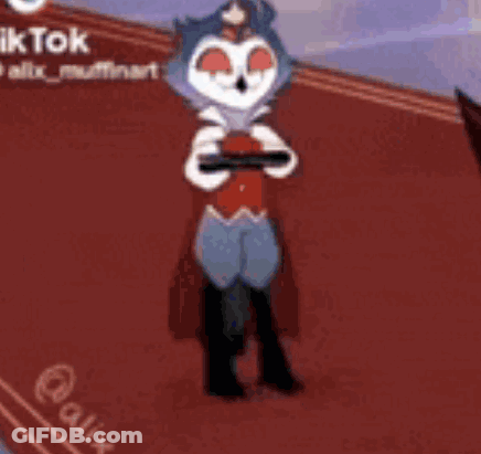 Cartoon Character Laying On Red Rug GIF