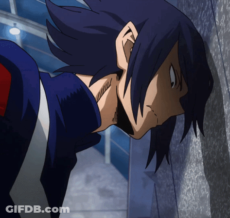 Cartoon Character Leaning Against Wall With Scar GIF