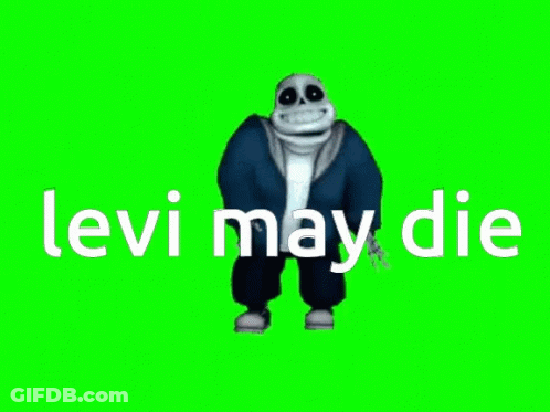 Cartoon Character Levi May Die On Green Background GIF