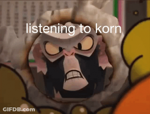 Cartoon Character Listening To Korn GIF