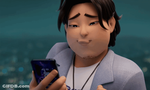 Cartoon Character Looking At 420 Phone GIF