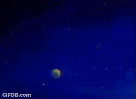Cartoon Character Looking At Something On Colorful Background GIF