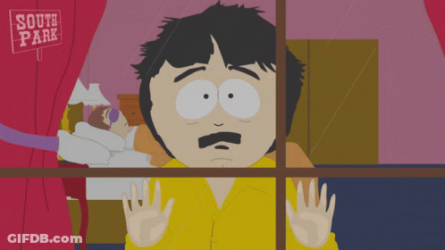 Cartoon Character Looking Out Window With South Park Sign GIF