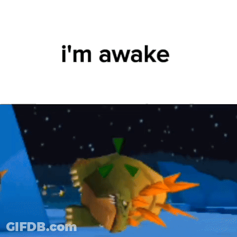 Cartoon Character Lying Down I M Awake GIF