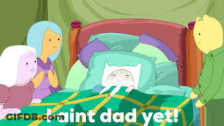 Cartoon Character Lying In Bed I Ain't Dad Yet GIF