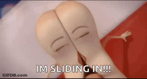 Cartoon Character Lying In Bed Saying I'm Sliding In GIF
