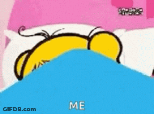 Cartoon Character Lying In Bed Saying Me GIF