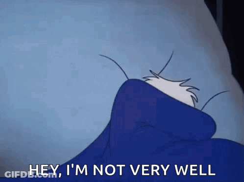 Cartoon Character Lying In Bed Saying Not Well GIF