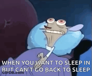 Cartoon Character Lying In Bed With Pillow GIF