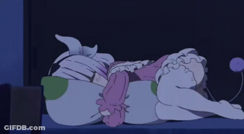 Cartoon Character Lying On Bed GIF