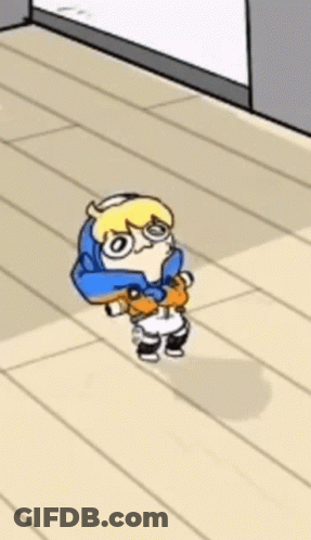 Cartoon Character Lying On Floor GIF