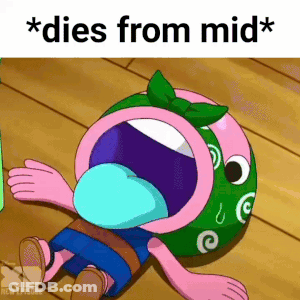 Cartoon Character Lying On Floor With Open Mouth GIF