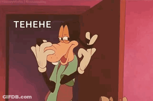 Cartoon Character Making Funny Face At Door GIF