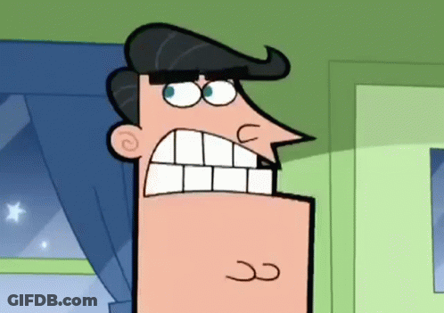 Cartoon Character Making Funny Face With CC GIF