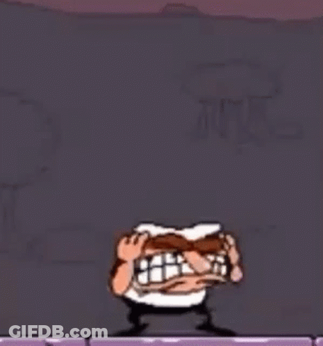 Cartoon Character Making Funny Face With Toothbrush GIF