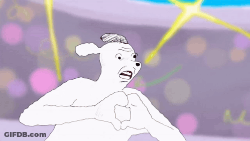 Cartoon Character Making Heart With Hands GIF