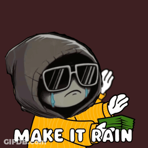 Cartoon Character Making It Rain Money GIF