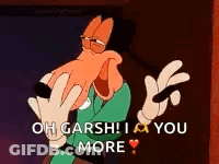 Cartoon Character Making Peace Sign Saying I Love You GIF