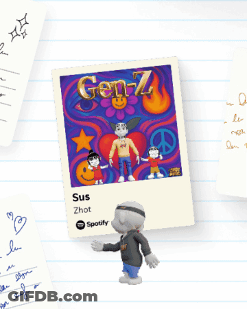Cartoon Character Next To Gen-Z Poster GIF