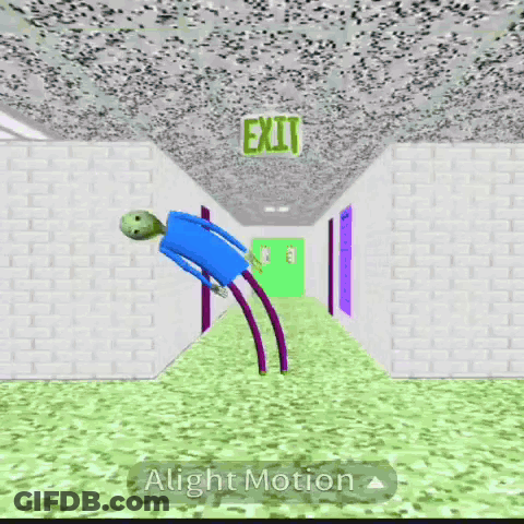 Cartoon Character Next To Green Alight Motion Sign GIF